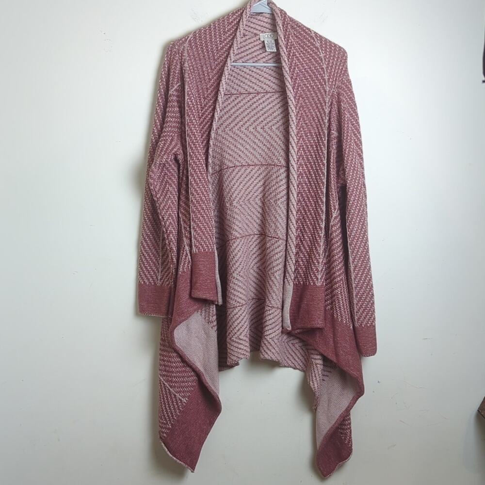 LOGO Boho Coastal Cowgirl Longline Cardigan Women's Large